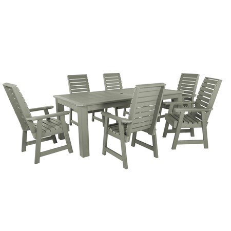 Highwood Usa Weatherly 7pc Rectangular Outdoor Patio Furniture Dining Set 84 x 42 AD-ST7WL1CO5AA-EUC